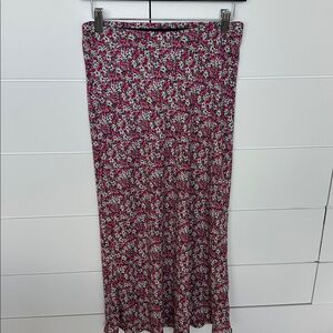 Banana Republic Floral Skirt in Pink and Black